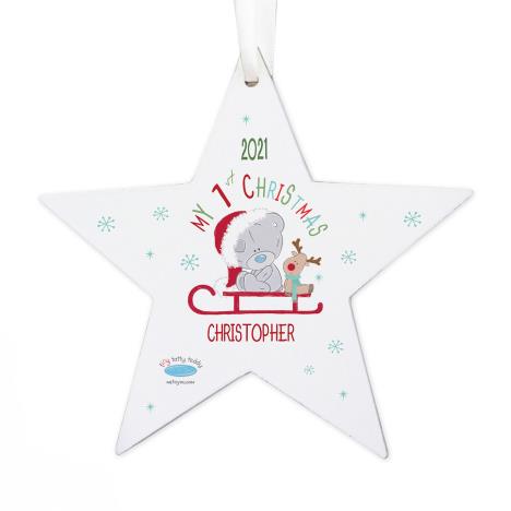 Personalised My 1st Christmas Sleigh Star Decoration  £10.99