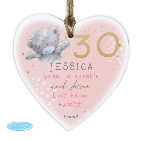 Personalised Me to You Sparkle & Shine Birthday Wooden Heart Decoration  £9.99