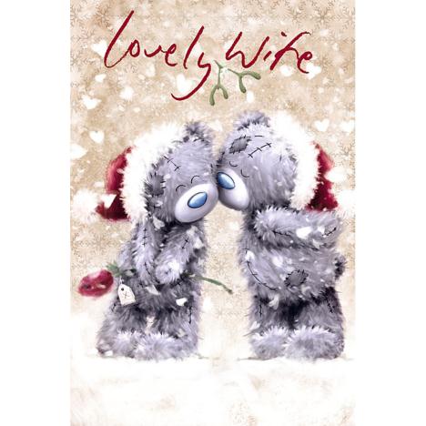 Lovely Wife Softly Drawn Me to You Bear Christmas Card  £2.49