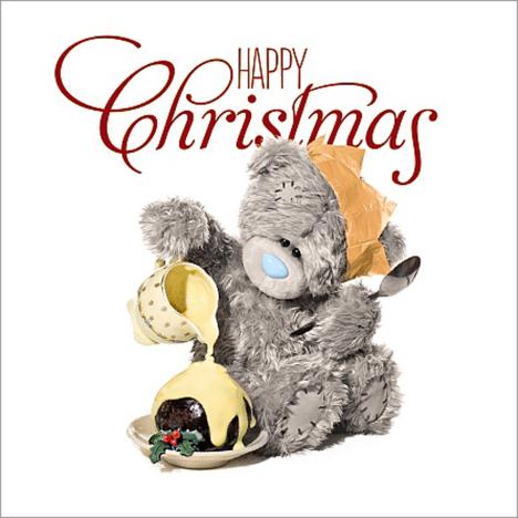 3D Holographic Christmas Pudding Me to You Bear Card  £2.99