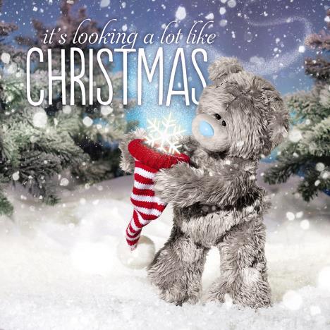 3D Holographic Hat And Snowflake Me to You Bear Christmas Card  £2.99