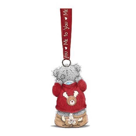 Wearing Reindeer Jumper Me to You Bear Tree Decoration  £2.99