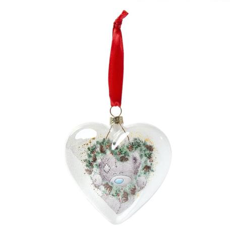 Glass Heart Me to You Bear Christmas Bauble  £10.00