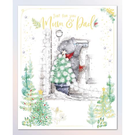 Mum & Dad Tatty Teddy Posting Letter Handmade Me to You Bear Christmas Card  £4.99