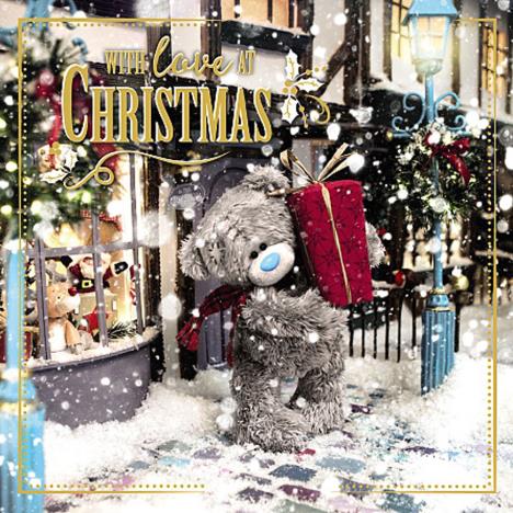 3D Holographic Bear Holding Large Present Me to You Bear Christmas Card  £3.59