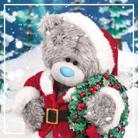 3D Holographic Dressed As Santa With Wreath Me to You Bear Christmas Card  £2.69