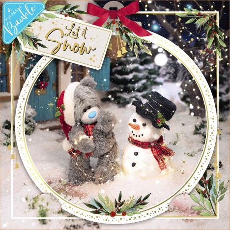 3D Holographic Let It Snow Me to You Bear Christmas Card  £2.69