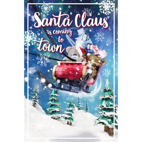 Bear Riding Santa Sleigh Photo Finish Me to You Bear Christmas Card  £1.89