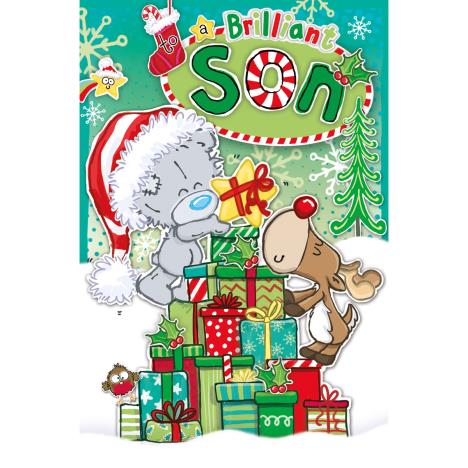 Brilliant Son My Dinky Bear Me to You Bear Christmas Card  £1.89