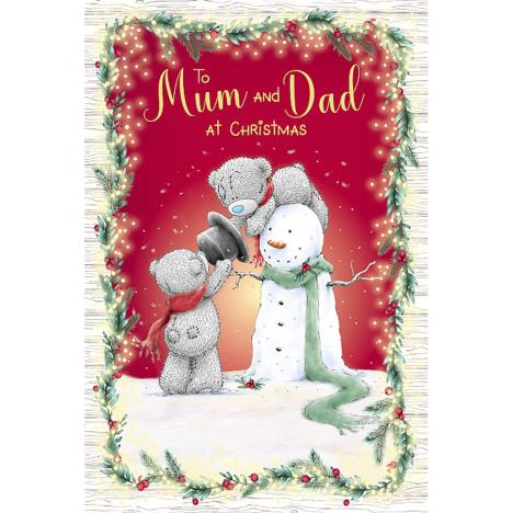 Mum & Dad Building Snowman Me to You Bear Christmas Card  £2.49