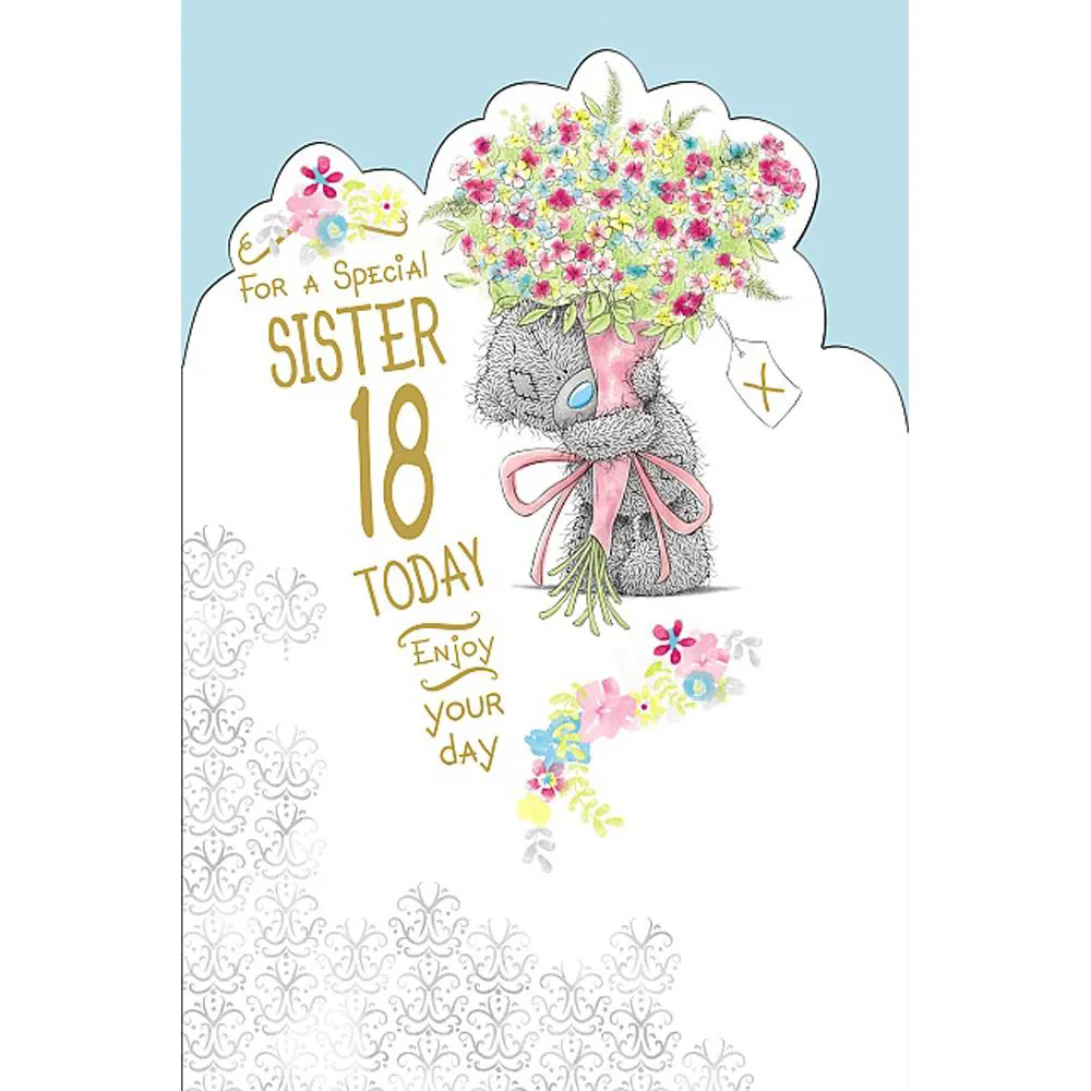 18th Birthday Sister Me to You Bear Card