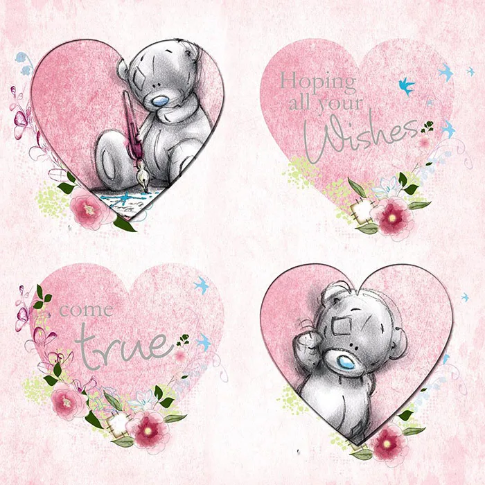 Birthday Wishes Four Hearts Me to You Bear Card £2.49