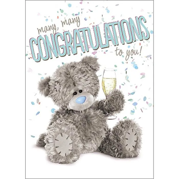 3D Holographic Congratulations To You Me to You Bear Card £2.69