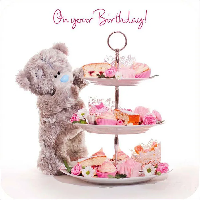 Tatty Teddy with Cake Stand Birthday Me to You Bear Card £1.95
