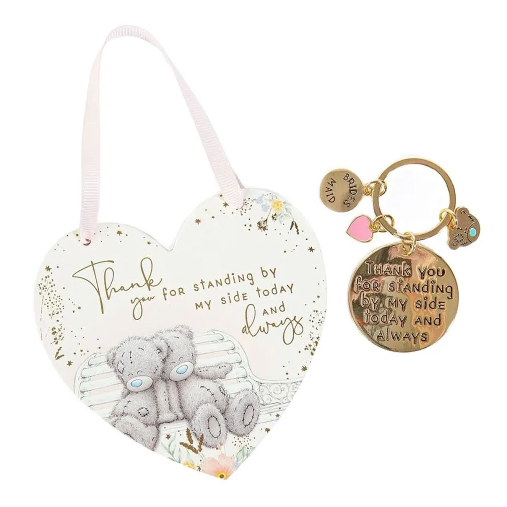 Me to You Bear Bridesmaid Keyring & Plaque Set