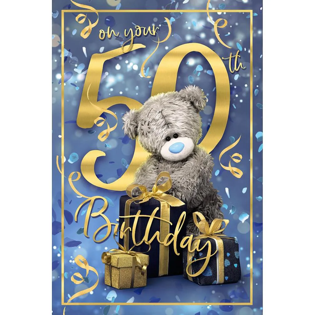 3D Holographic 50th Birthday Me to You Bear Card