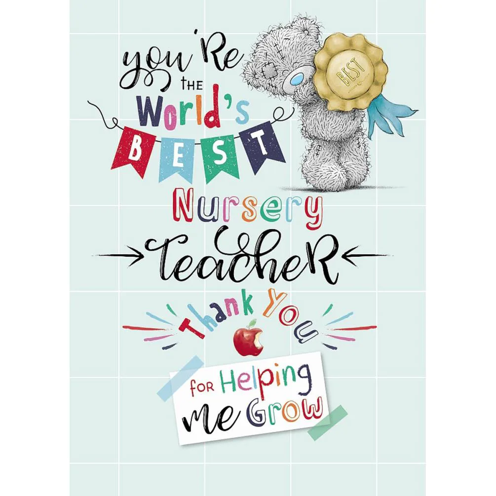 Nursery Teacher Me to You Bear Thank You Card