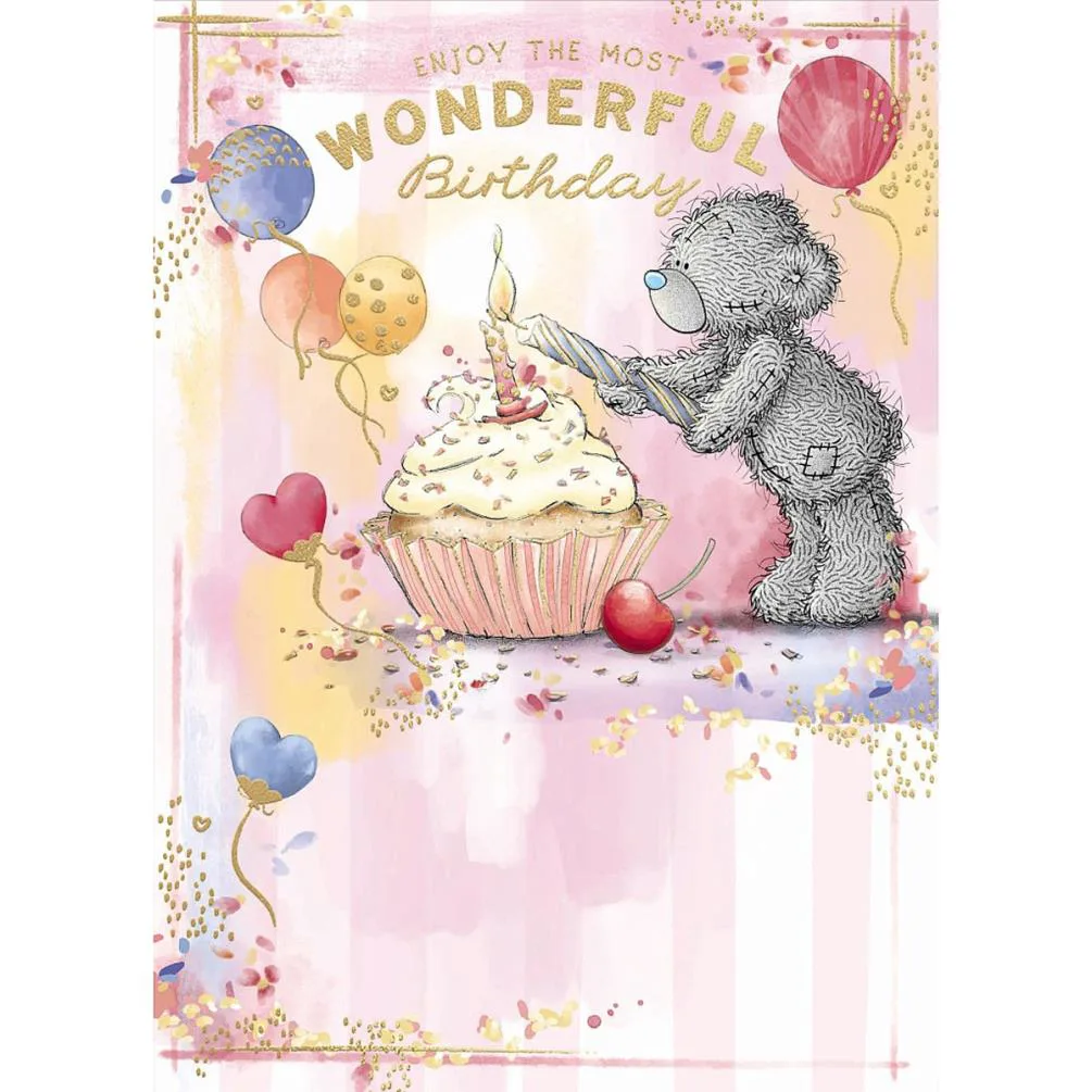 Lighting Candle Me to You Bear Birthday Card