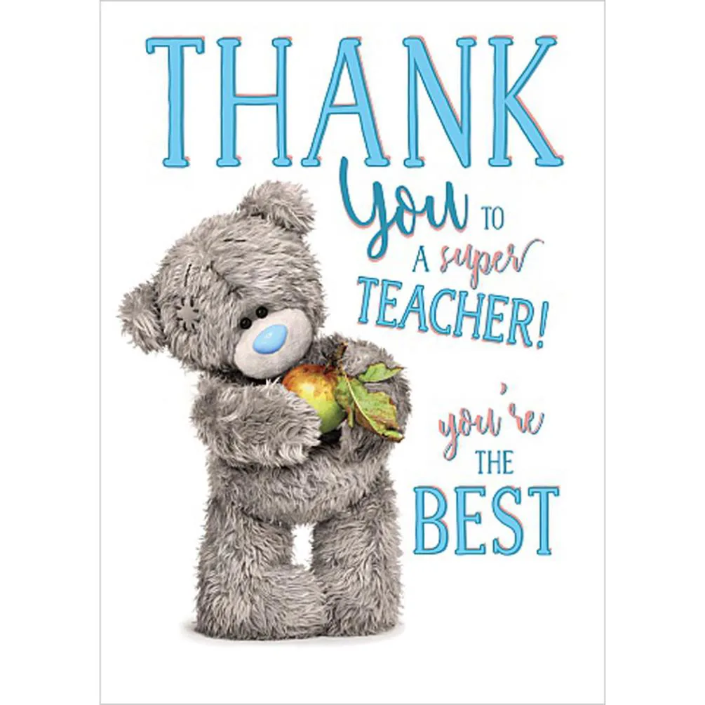 Thank You Super Teacher Me To You Bear Card