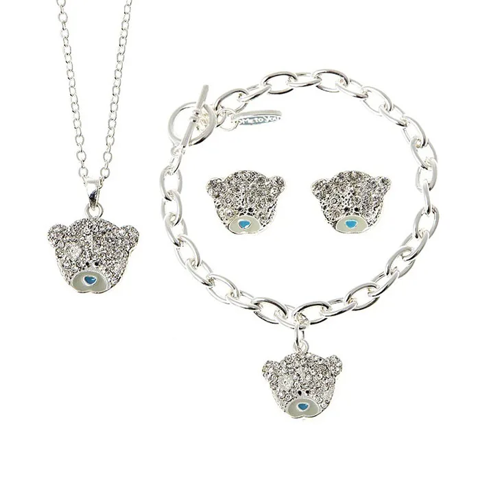 Me to You Bear Silver Necklace Bracelet and Earring Gift Set £14.99