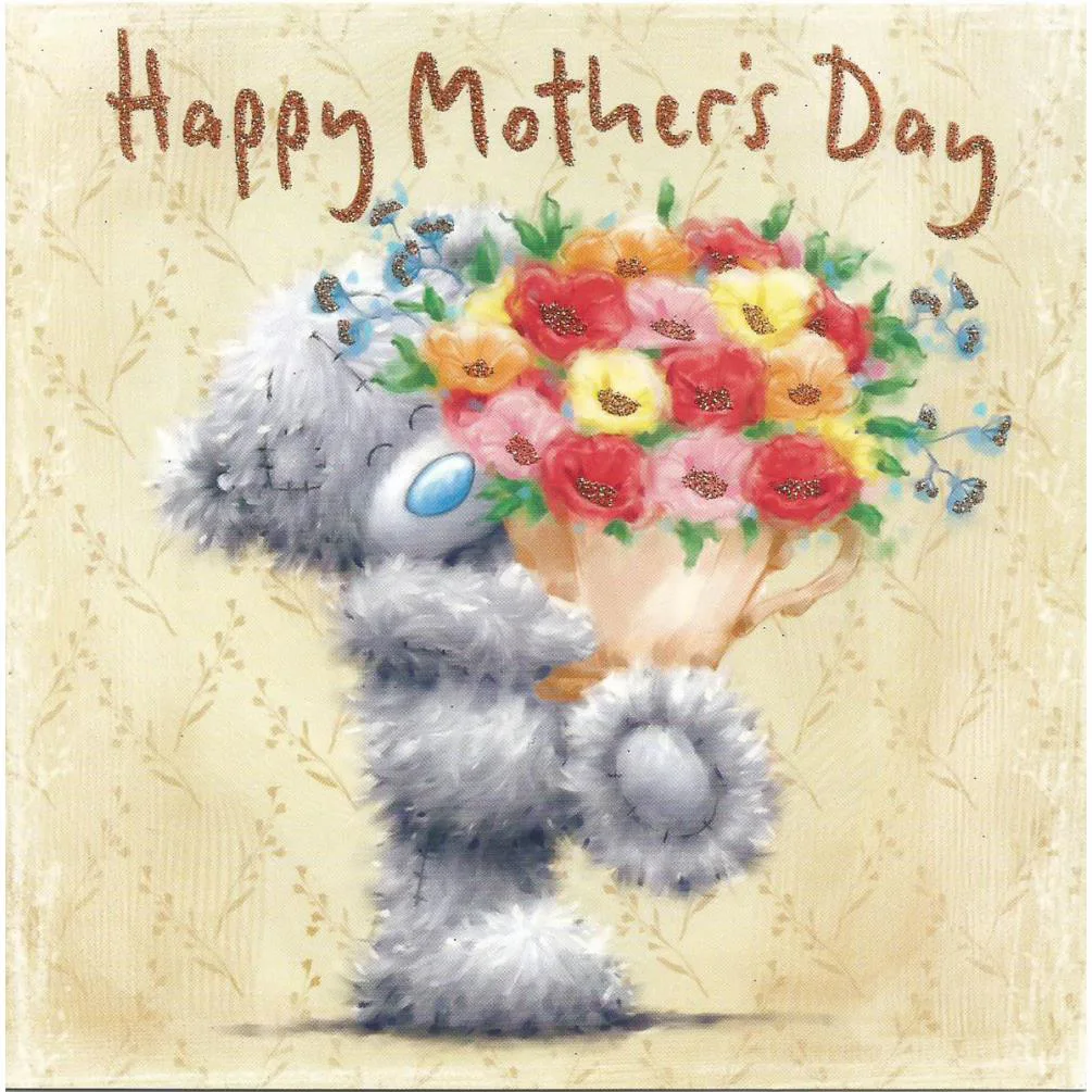 Bear Holding Flowers Me to You Bear Mother's Day Card £2.09