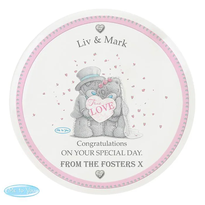 Personalised Me to You Bear Wedding Couple Plate £15.99
