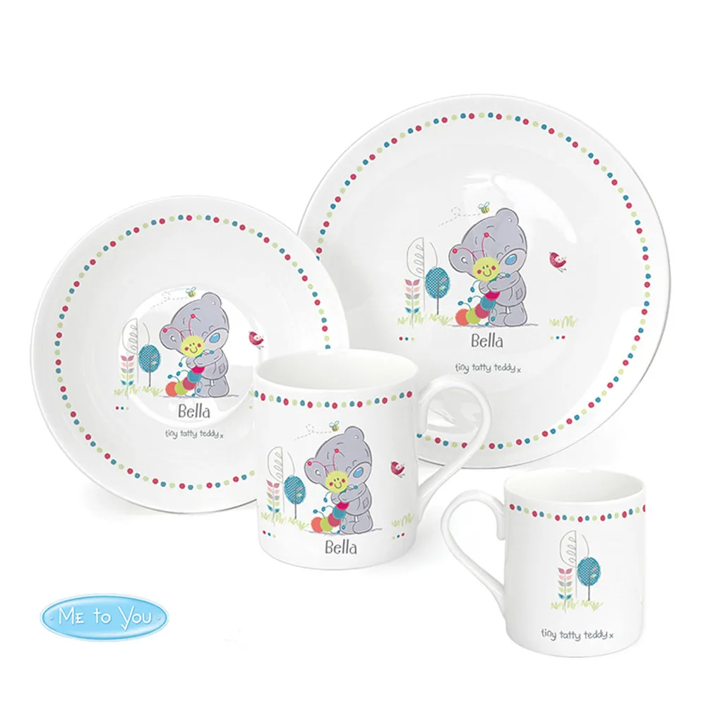 Personalised Tiny Tatty Teddy Cuddle Bug 3pc Breakfast Set £32.99