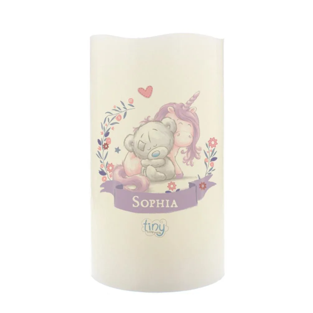 Personalised Tiny Tatty Teddy Unicorn Nightlight LED Candle