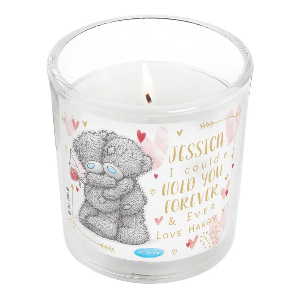 Personalised Hold You Forever Me to You Bear Scented Jar Candle
