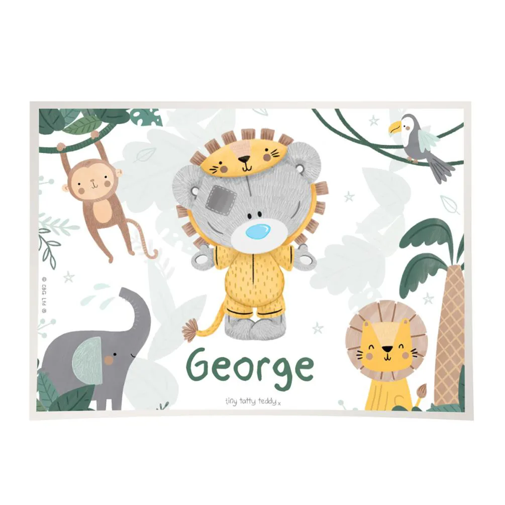Personalised Tiny Tatty Teddy Jungle Animals Placemat