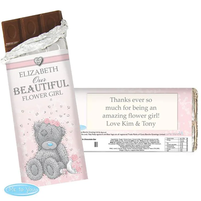 Personalised Me to You Flower Girl Bridesmaid Wedding Chocolate Bar £6.99