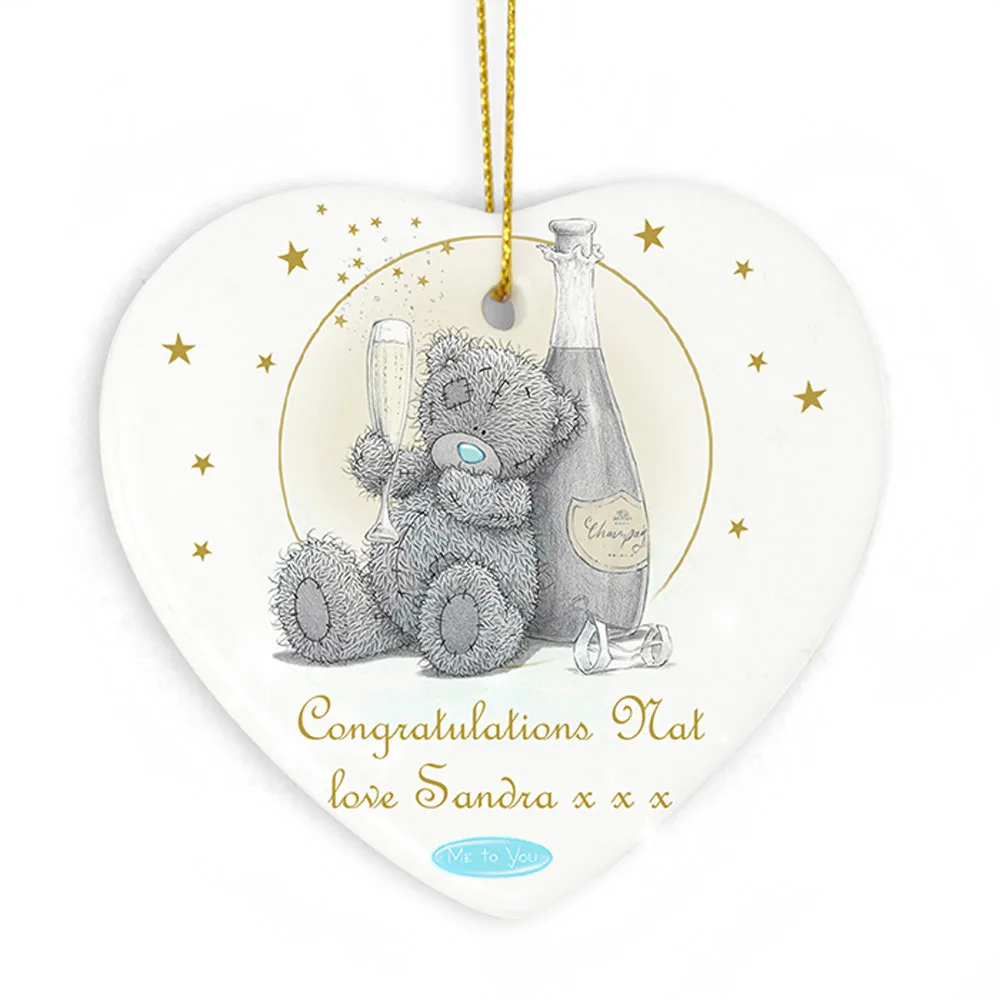 Personalised Me to You Gold Stars Ceramic Heart Decoration £9.99
