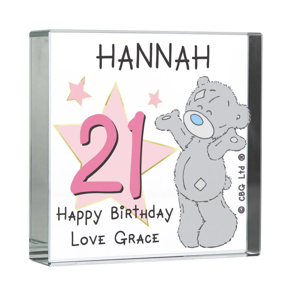 Personalised Me to You Sparkle & Shine Birthday Large Crystal Token