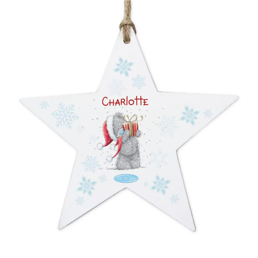 Personalised Me to You Wooden Star Christmas Decoration