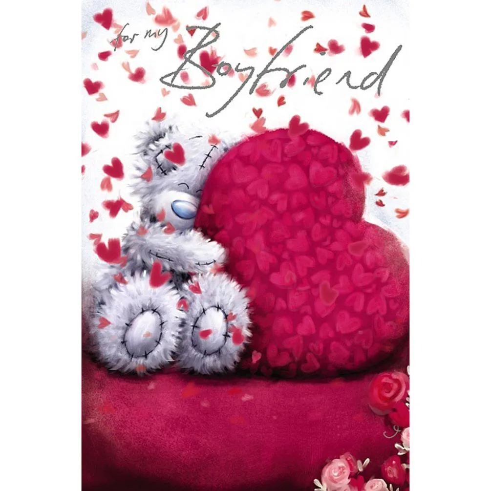 Boyfriend Softly Drawn Me to You Bear Valentines Day Card