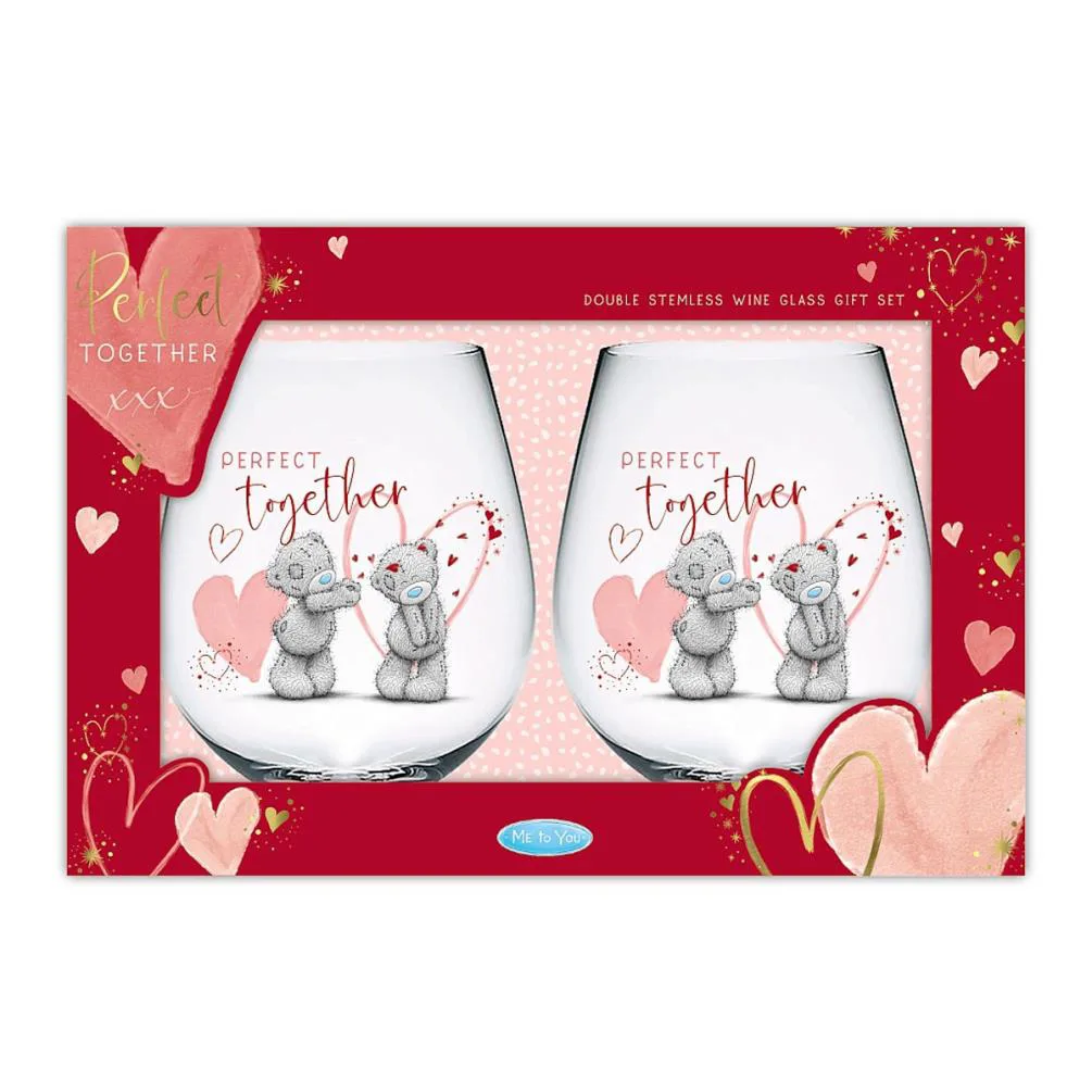 Perfect Together Stemless Wine Glass Me to You Bear Gift Set £11.99
