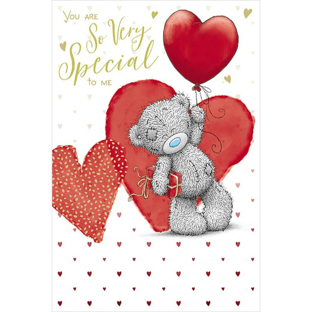 Bear With Balloon &amp; Present Me to You Bear Valentine's Day Card