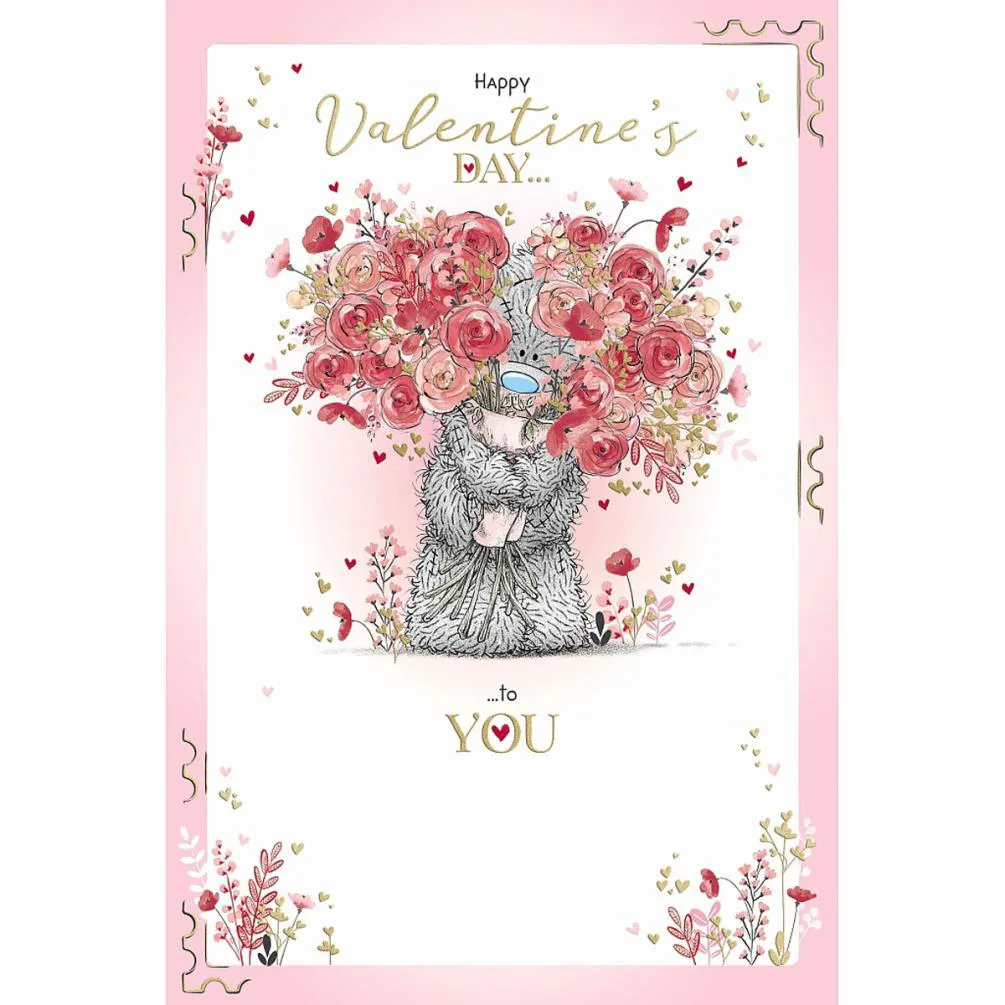 Rose Bouquet Me to You Bear Valentine's Day Card