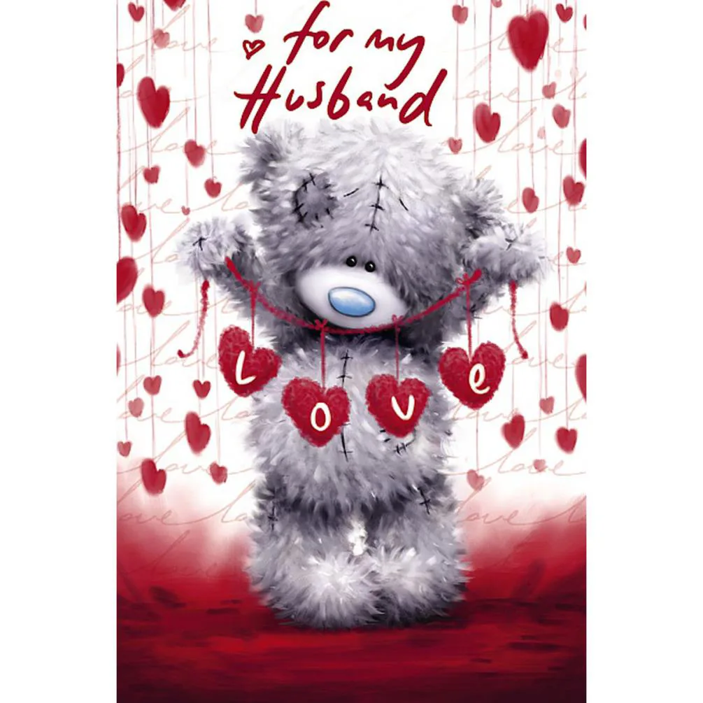 Husband Softly Drawn Me to You Bear Valentines Day Card