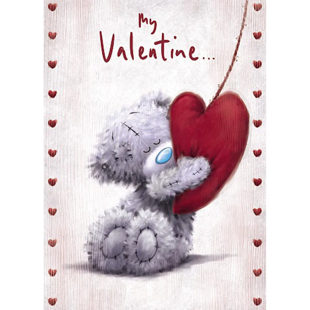 Bear Hugging Heart Me to You Bear Valentine's Day Card