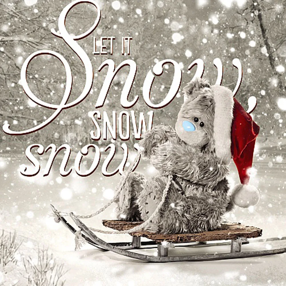 3D Holographic Let It Snow Me to You Bear Christmas Card £2.99
