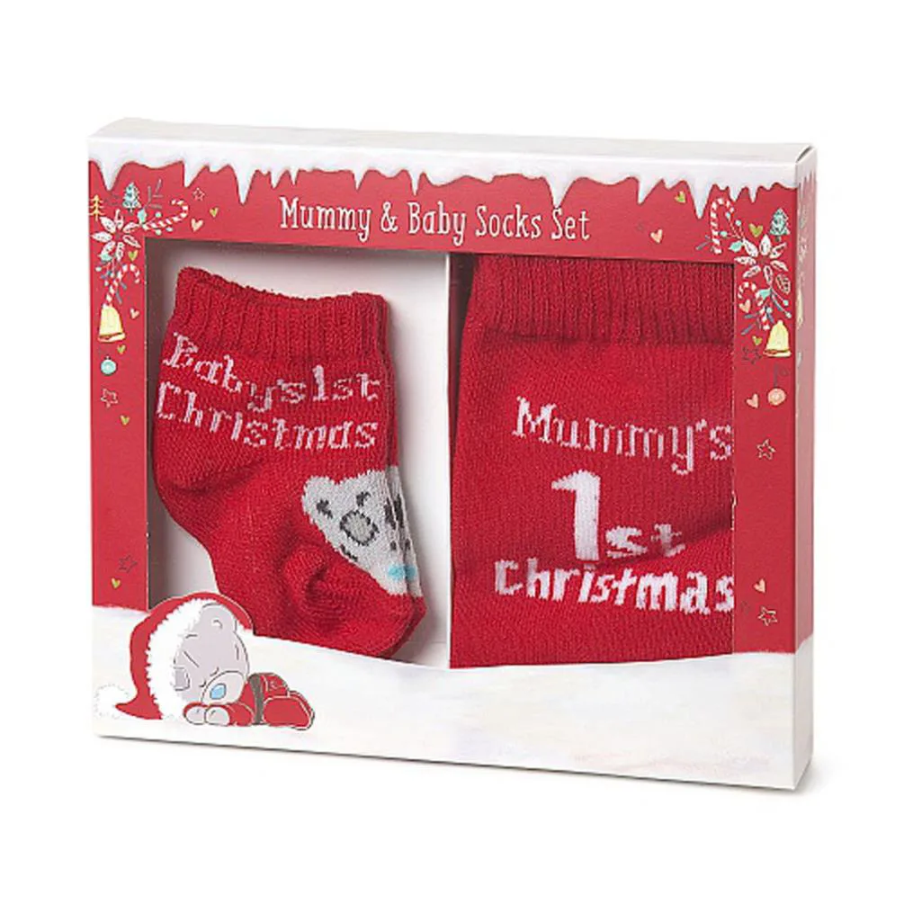 Tiny Tatty Teddy Mummy's & Baby's 1st Christmas Sock Set £4.19