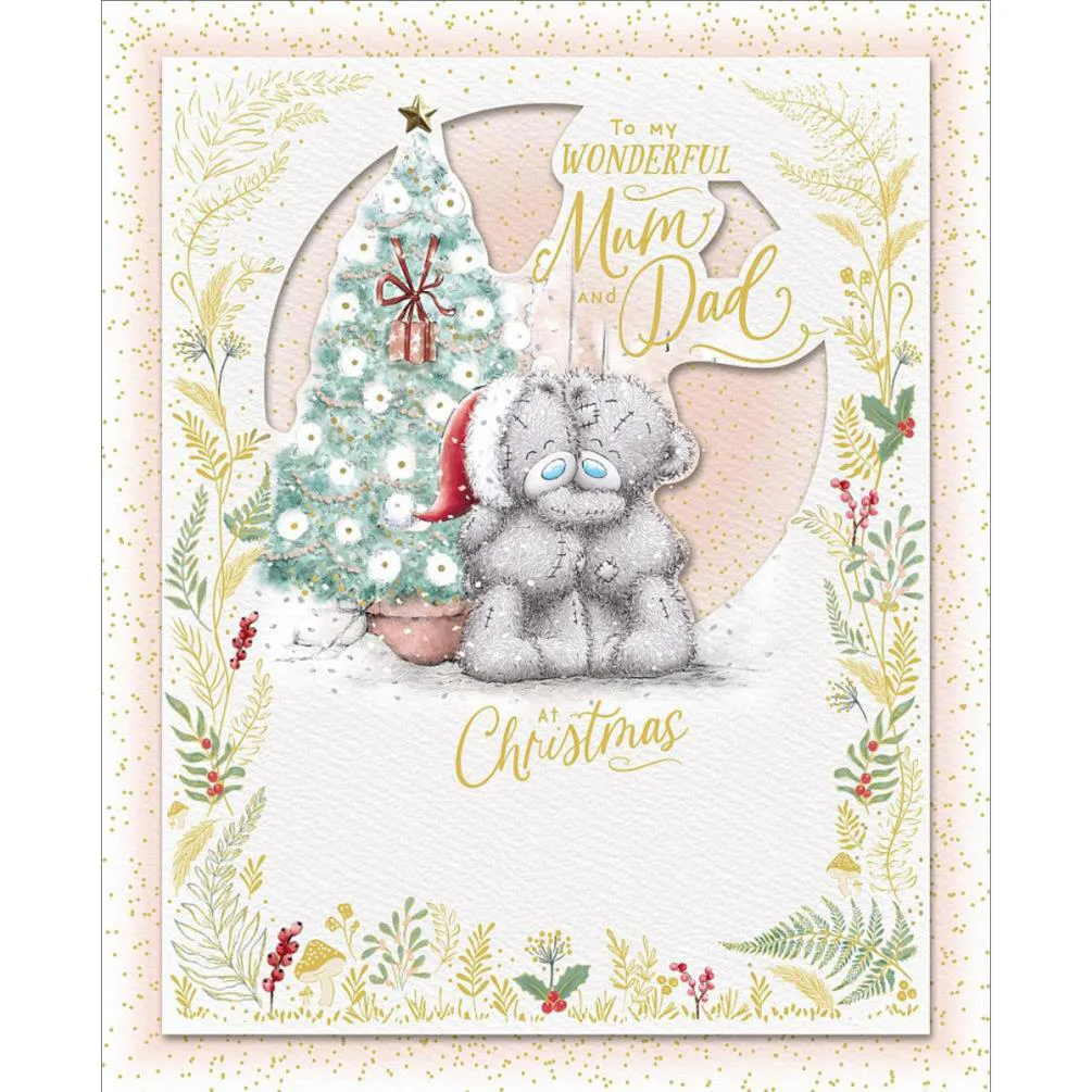 Mum &amp; Dad Handmade Me to You Bear Christmas Card