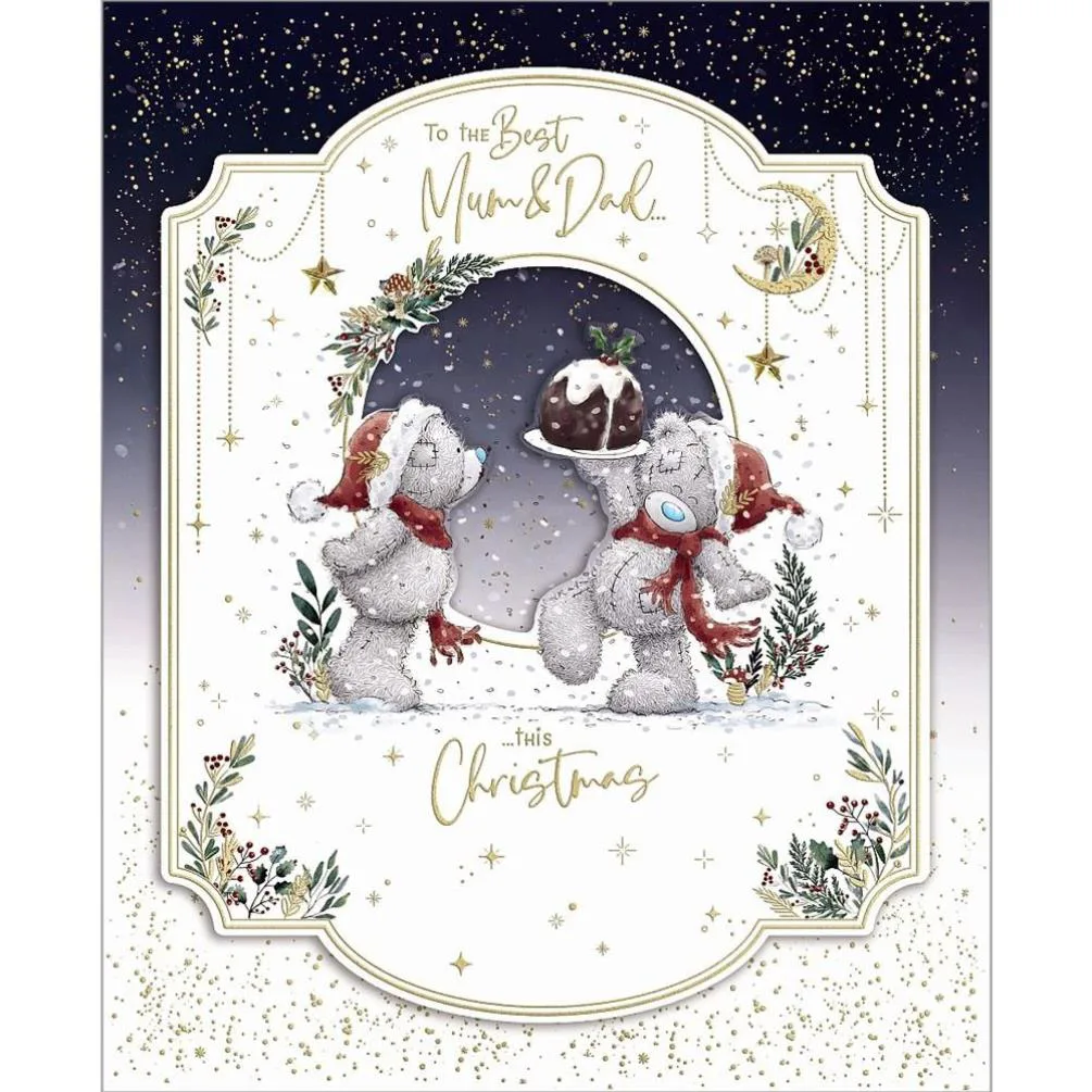 Mum & Dad Handmade Me to You Bear Christmas Card