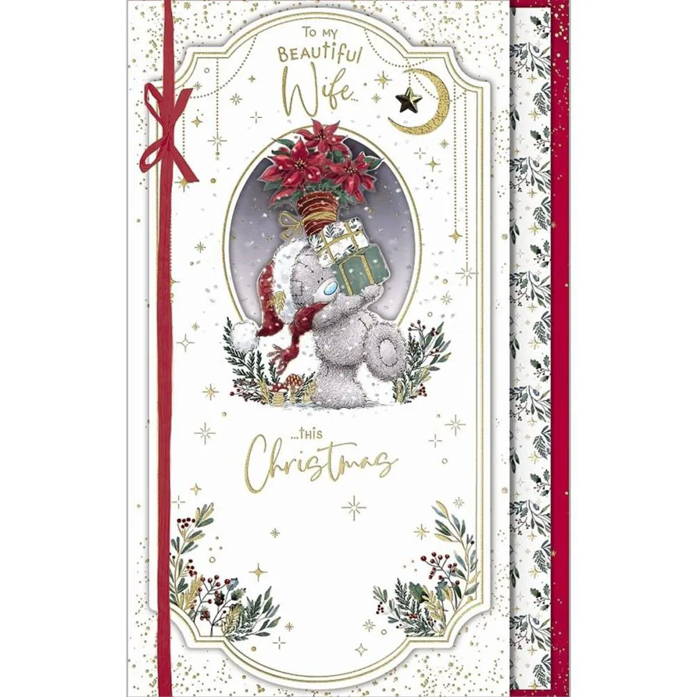 Beautiful Wife Handmade Me to You Bear Christmas Card £4.99