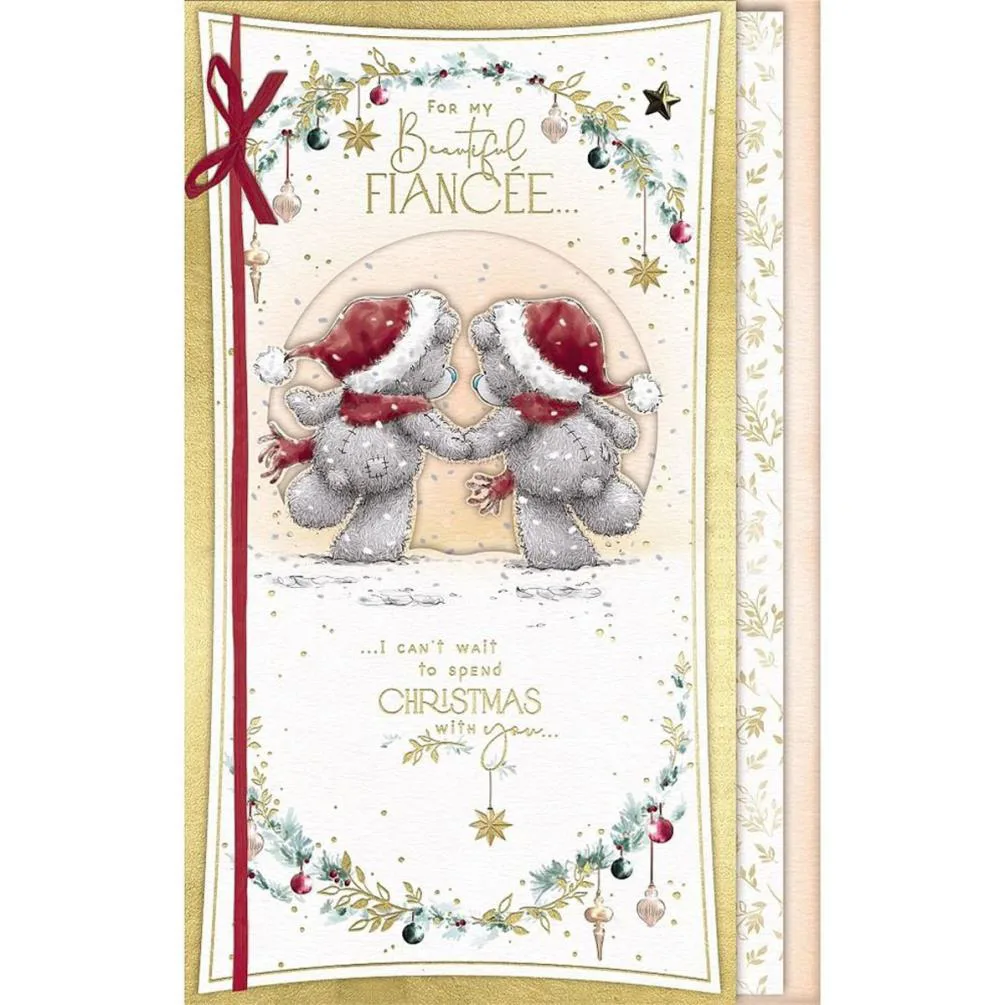 Beautiful Fiancee Handmade Me to You Bear Christmas Card