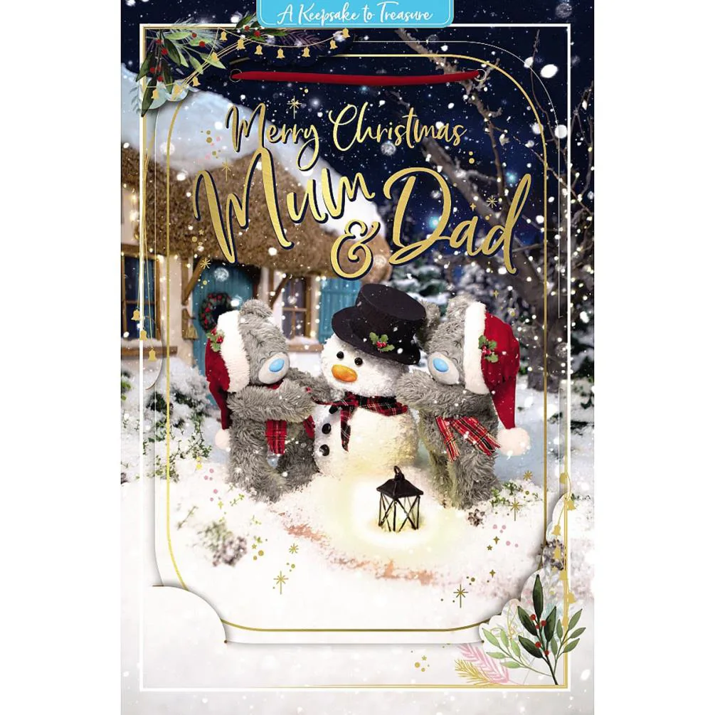 3D Holographic Mum &amp; Dad Me to You Bear Christmas Card