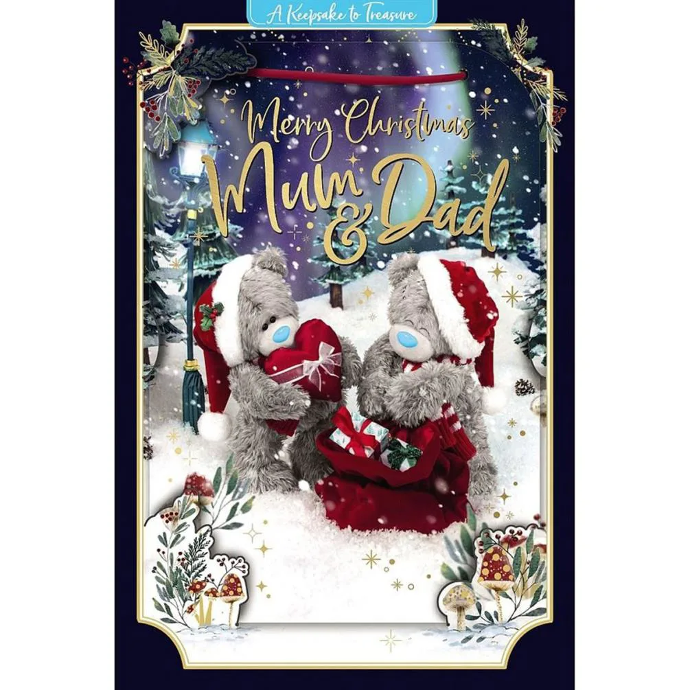 3D Holographic Mum & Dad Me to You Bear Christmas Card