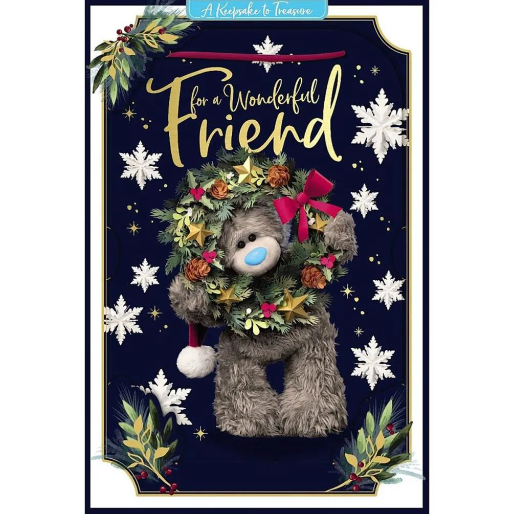 3D Holographic Wonderful Friend Me to You Bear Christmas Card