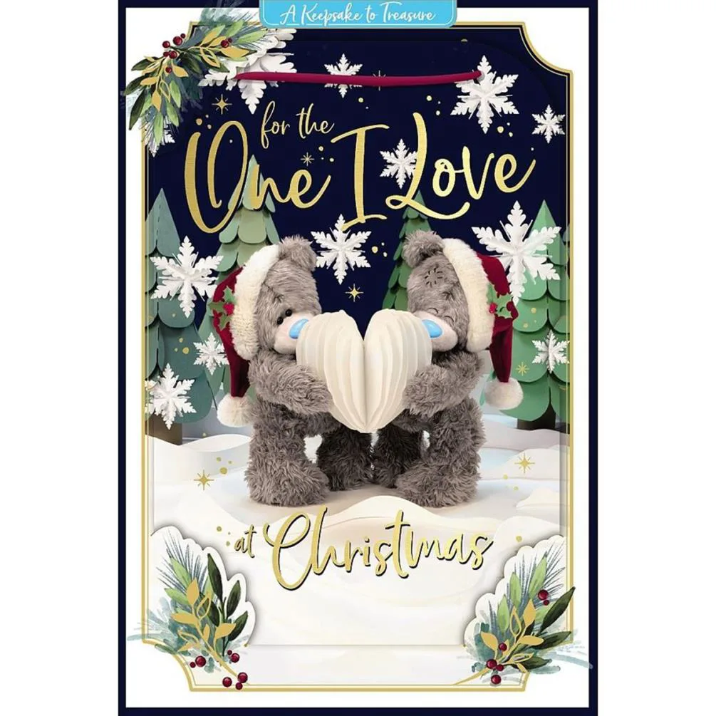 3D Holographic One I Love Me to You Bear Christmas Card